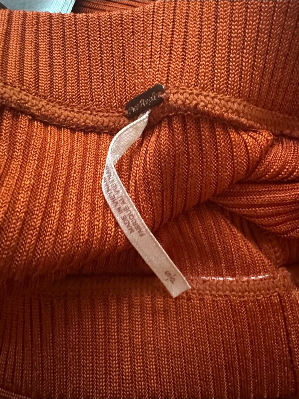 Free People Rust Ribbed Midi Skirt and Matching Tank Blouse - Size S